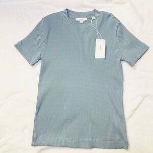 Vince Fitted Rib T-Shirt - TOPAZ - Size: Small - NWT